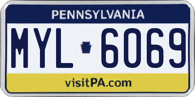 PA license plate MYL6069