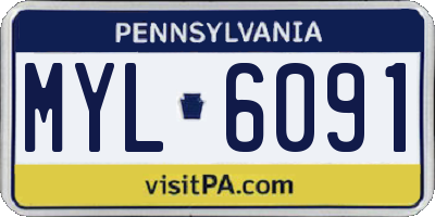 PA license plate MYL6091