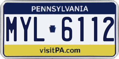 PA license plate MYL6112