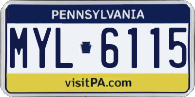 PA license plate MYL6115