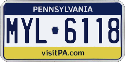 PA license plate MYL6118