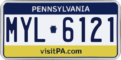 PA license plate MYL6121