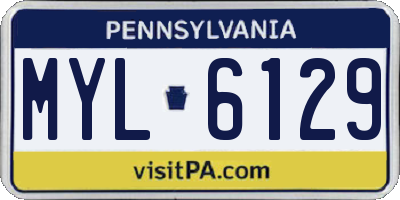 PA license plate MYL6129