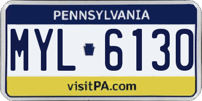 PA license plate MYL6130
