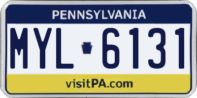 PA license plate MYL6131