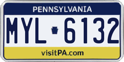 PA license plate MYL6132
