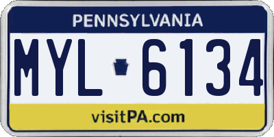 PA license plate MYL6134