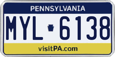 PA license plate MYL6138