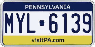 PA license plate MYL6139