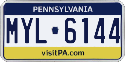 PA license plate MYL6144