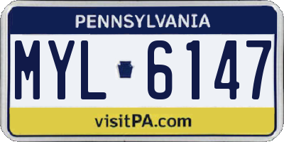 PA license plate MYL6147