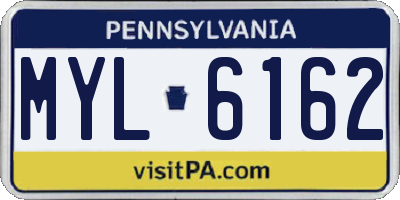 PA license plate MYL6162
