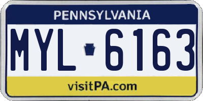 PA license plate MYL6163