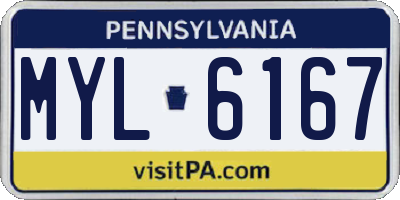 PA license plate MYL6167
