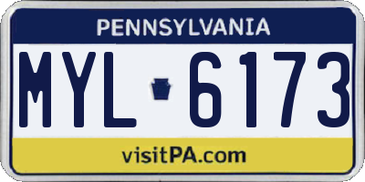 PA license plate MYL6173