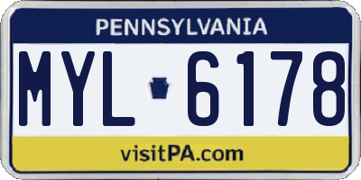 PA license plate MYL6178