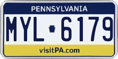 PA license plate MYL6179