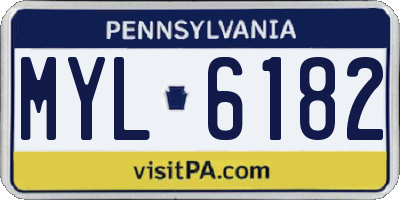 PA license plate MYL6182