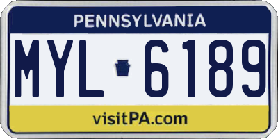 PA license plate MYL6189
