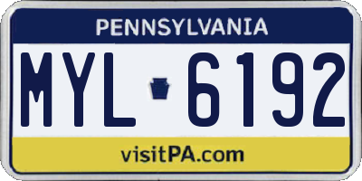 PA license plate MYL6192