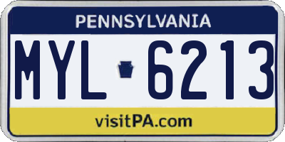 PA license plate MYL6213
