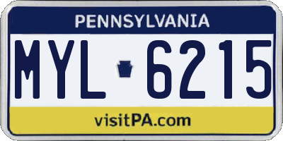 PA license plate MYL6215