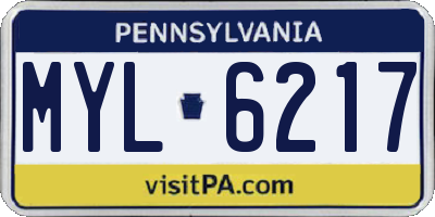 PA license plate MYL6217