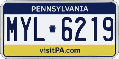 PA license plate MYL6219