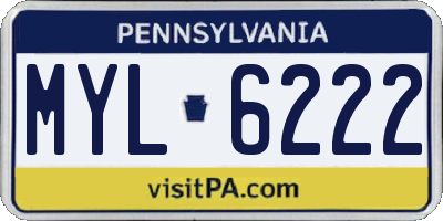 PA license plate MYL6222