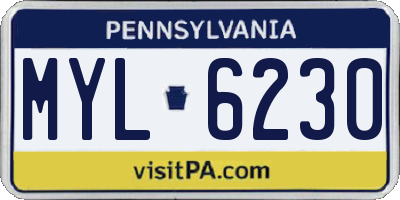 PA license plate MYL6230