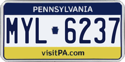 PA license plate MYL6237