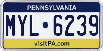 PA license plate MYL6239