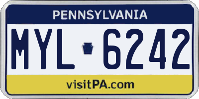 PA license plate MYL6242