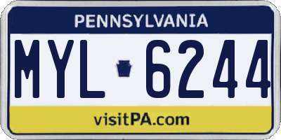 PA license plate MYL6244