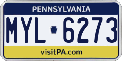 PA license plate MYL6273