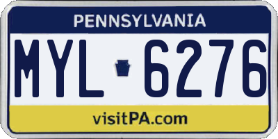 PA license plate MYL6276