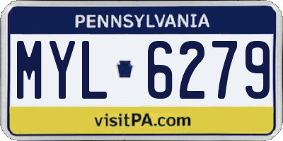 PA license plate MYL6279