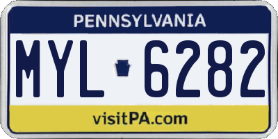 PA license plate MYL6282