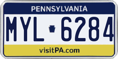 PA license plate MYL6284