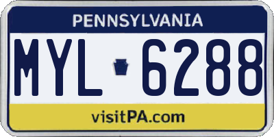 PA license plate MYL6288