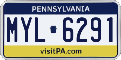 PA license plate MYL6291