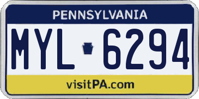 PA license plate MYL6294