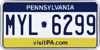PA license plate MYL6299