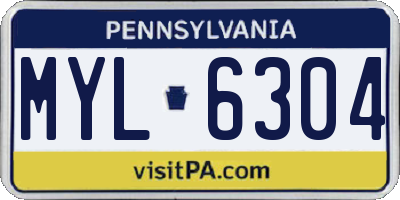 PA license plate MYL6304