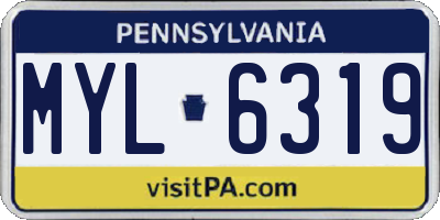 PA license plate MYL6319