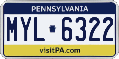 PA license plate MYL6322
