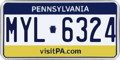 PA license plate MYL6324