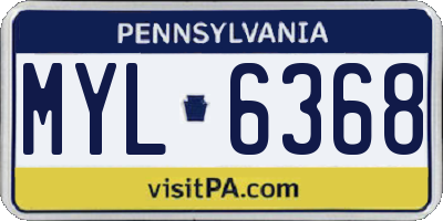 PA license plate MYL6368
