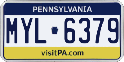 PA license plate MYL6379
