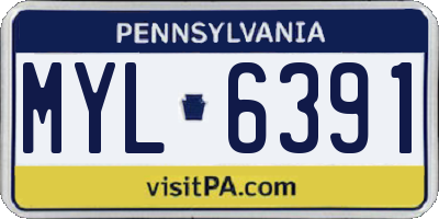 PA license plate MYL6391
